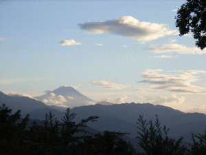 士山と夕景の雲