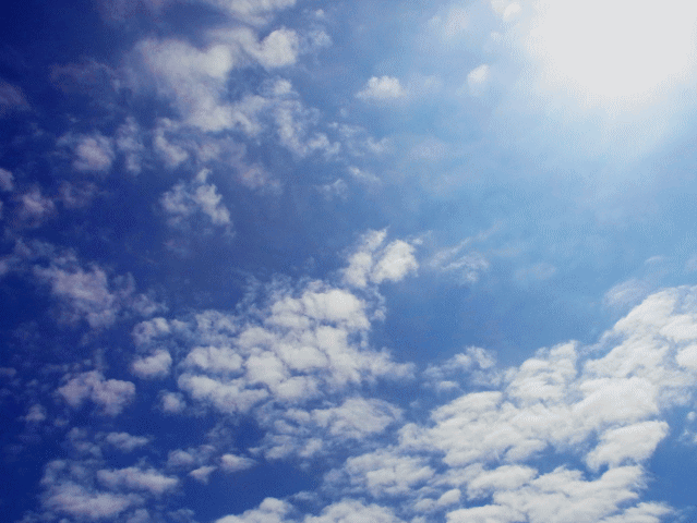 秋空　鱗雲（うろこぐも）と太陽 