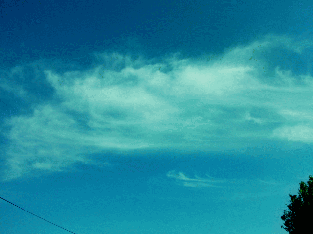 大きな絹雲から別れた 小さな雲