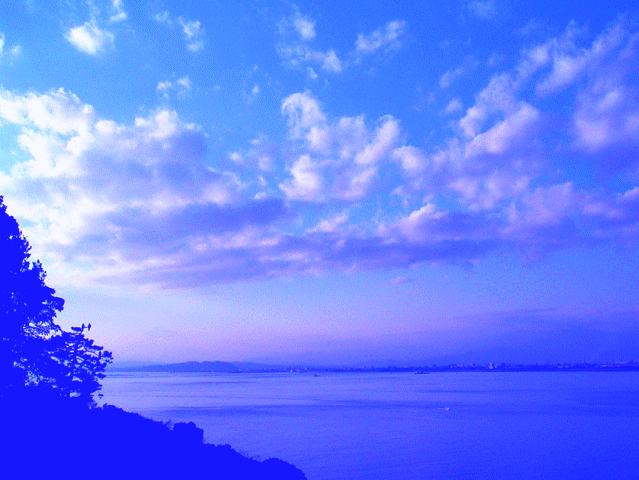 正月の江ノ島からの 空と海　☆冬の空と雲