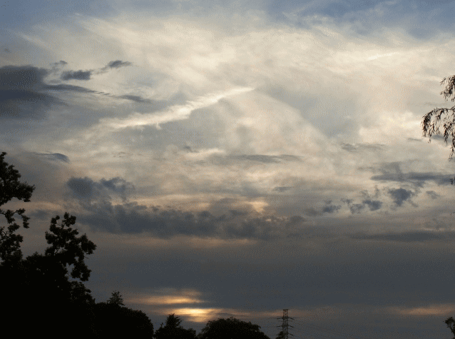 ８月の空と雲　夕焼け