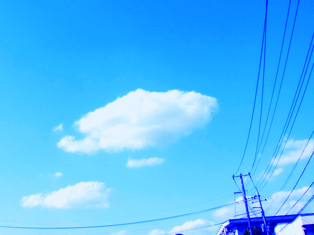 ぽっこり～泳ぐ雲　 ◆初夏の空