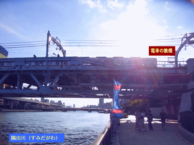 冬の空 　◆電車の鉄橋、隅田川