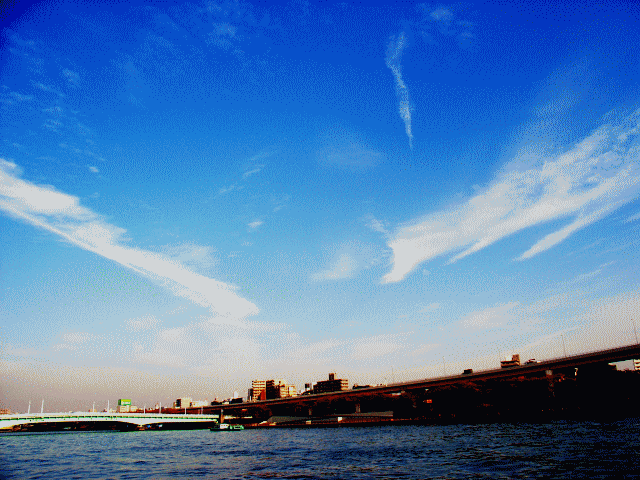冬の空　◆鉄橋、隅田川