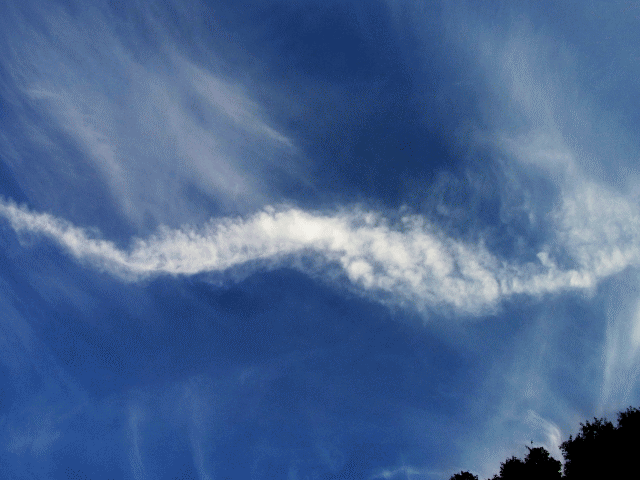 夏の空 -9 　◆白い螺旋雲(らせんぐも)