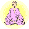 瞑想する女性　NAYヨガスクール（内藤景代 Naito Akiyo主宰）since1976のシンボルマーク